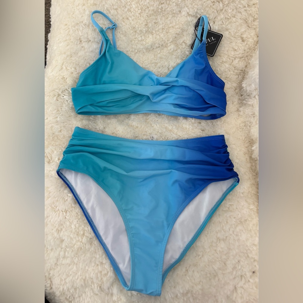 Zaful Blue Ombre Bikini Set